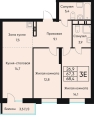Однокомнатная квартира в ЖД ВЕНТО (VENTO), 38,9 м², 7 894 000руб. 