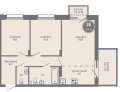 Трехкомнатная квартира в ЖК МИР, 58,4 м², 7 797 000руб. Жилой комплекс МИР