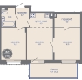 Трехкомнатная квартира в ЖК МИР, 54,6 м², 7 271 000руб. Жилой комплекс МИР