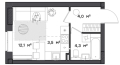 Студияая квартира в ЖК ПАРМА, 23,9 м², 5 251 500руб. Жилой комплекс ПАРМА