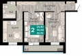 Двухкомнатная квартира в ЖД Видный, 52,75 м², 8 143 282руб. Жилой дом Видный