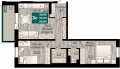 Трехкомнатная квартира в ЖД Видный, 58,85 м², 8 974 625руб. Жилой дом Видный
