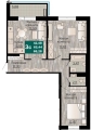 Трехкомнатная квартира в ЖД ЖД Видный, 68,28 м², 11 095 500руб. 