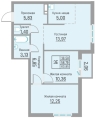Трехкомнатная квартира в ЖК БЛИЖЕ, 60,85 м², 7 545 000руб. Жилой комплекс БЛИЖЕ