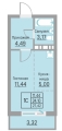 Студияая квартира в ЖК БЛИЖЕ, 27,42 м², 3 608 500руб. Жилой комплекс БЛИЖЕ