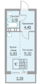 Студияая квартира в ЖК ЖК БЛИЖЕ, 27,2 м², 3 580 200руб. 