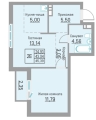 Двухкомнатная квартира в ЖК БЛИЖЕ, 45,39 м², 5 480 500руб. Жилой комплекс БЛИЖЕ