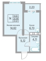 Однокомнатная квартира в ЖК БЛИЖЕ, 34,81 м², 4 924 400руб. Жилой комплекс БЛИЖЕ