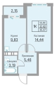 Однокомнатная квартира в ЖК БЛИЖЕ, 35,07 м², 4 924 400руб. Жилой комплекс БЛИЖЕ