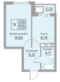 Однокомнатная квартира в ЖК ЖК БЛИЖЕ, 34,8 м², 5 133 800руб. 