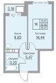 Однокомнатная квартира в ЖК БЛИЖЕ, 35,1 м², 5 133 800руб.
