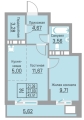 Двухкомнатная квартира в ЖК ЖК БЛИЖЕ, 43,51 м², 5 917 000руб. 