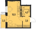 Студияая квартира в ЖД НОВАТОР. Лофт-квартал, 25,6 м², 4 501 600руб. Жилой дом НОВАТОР. Лофт-квартал