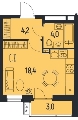 Студияая квартира в ЖД НОВАТОР. Лофт-квартал, 28,1 м², 4 755 900руб. Жилой дом НОВАТОР. Лофт-квартал