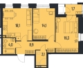 Трехкомнатная квартира в ЖД НОВАТОР. Лофт-квартал, 66,2 м², 9 045 000руб. Жилой дом НОВАТОР. Лофт-квартал
