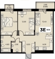 Трехкомнатная квартира в ЖД ЖД Дом на семи холмах, 63,6 м², 7 250 400руб. 