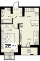 Двухкомнатная квартира в ЖД Дом на семи холмах, 38,4 м², 4 999 680руб. Жилой дом Дом на семи холмах