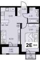 Двухкомнатная квартира в ЖД Дом на семи холмах, 39 м², 5 265 000руб. Жилой дом Дом на семи холмах