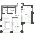 Двухкомнатная квартира в ЖК ЖК Городские кварталы Талан, 60,5 м², 12 035 900руб. 