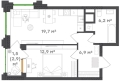 Однокомнатная квартира в ЖК ЖК Городские кварталы Талан, 47,2 м², 10 592 600руб. 