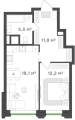 Однокомнатная квартира в ЖК ЖК Городские кварталы Талан, 47,6 м², 10 262 600руб. 