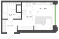 Студияая квартира в ЖК ЖК Городские кварталы Талан, 29,4 м², 7 508 400руб. 
