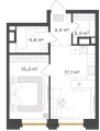 Однокомнатная квартира в ЖК ЖК Городские кварталы Талан, 41,6 м², 9 580 500руб. 
