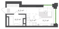 Студияая квартира в ЖК Городские кварталы Талан, 25,6 м², 6 613 200руб. 