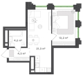 Однокомнатная квартира в ЖК ЖК Городские кварталы Талан, 43,4 м², 9 884 400руб. 